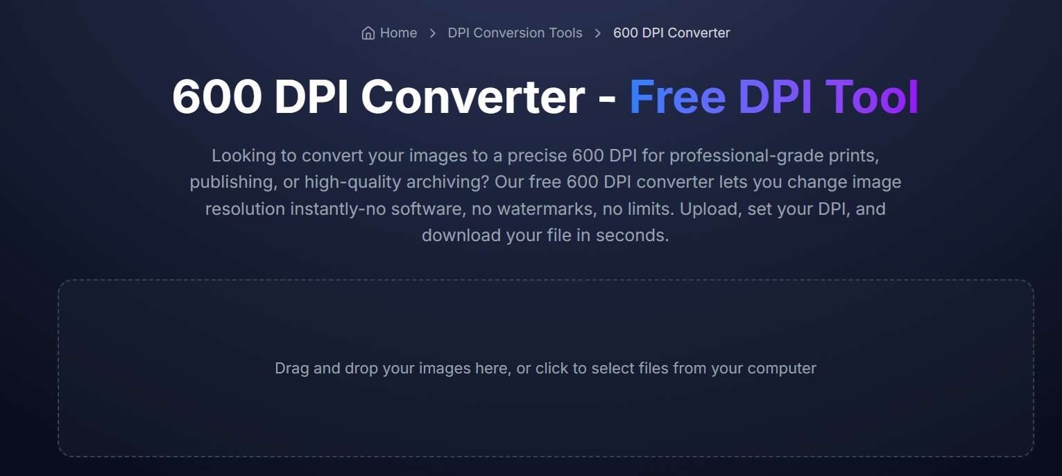 Upload images to ImagiTool DPI converter