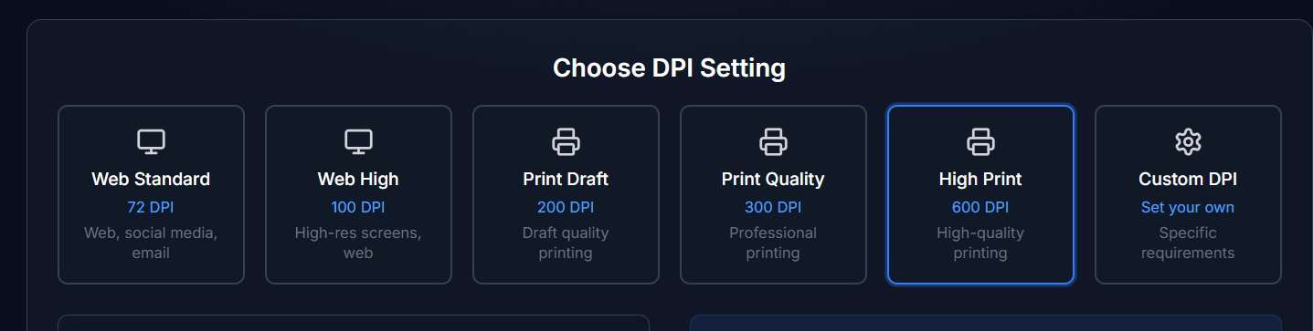 Set DPI value to 600 in the converter tool