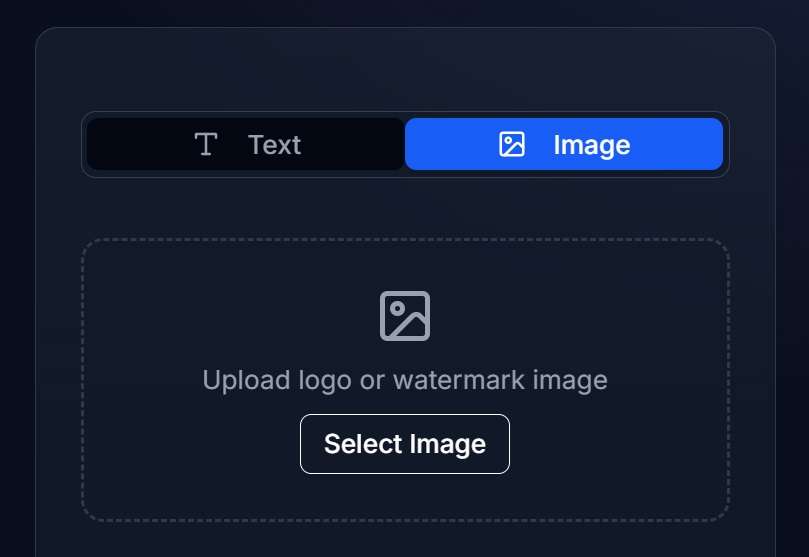 Choose image watermark option and upload company logo file