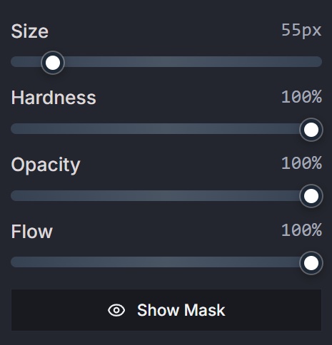 Replace color brush controls for precision masking